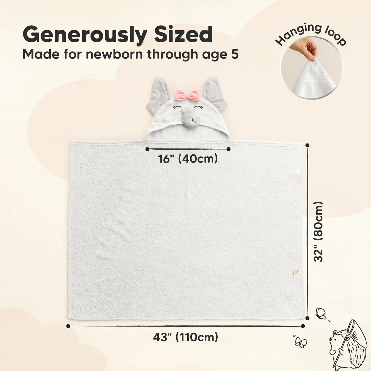 Playpals Hooded Baby Bath Towels