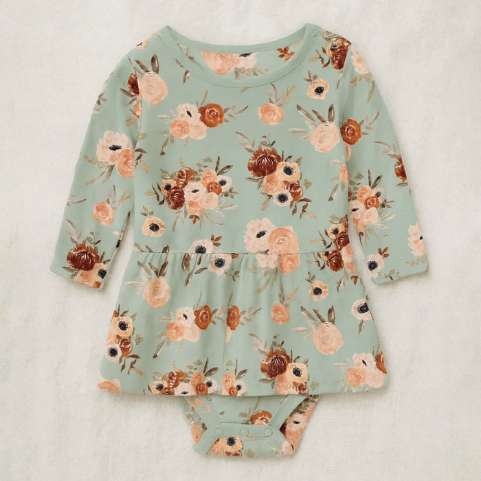 Long Sleeve Skirted One Piece