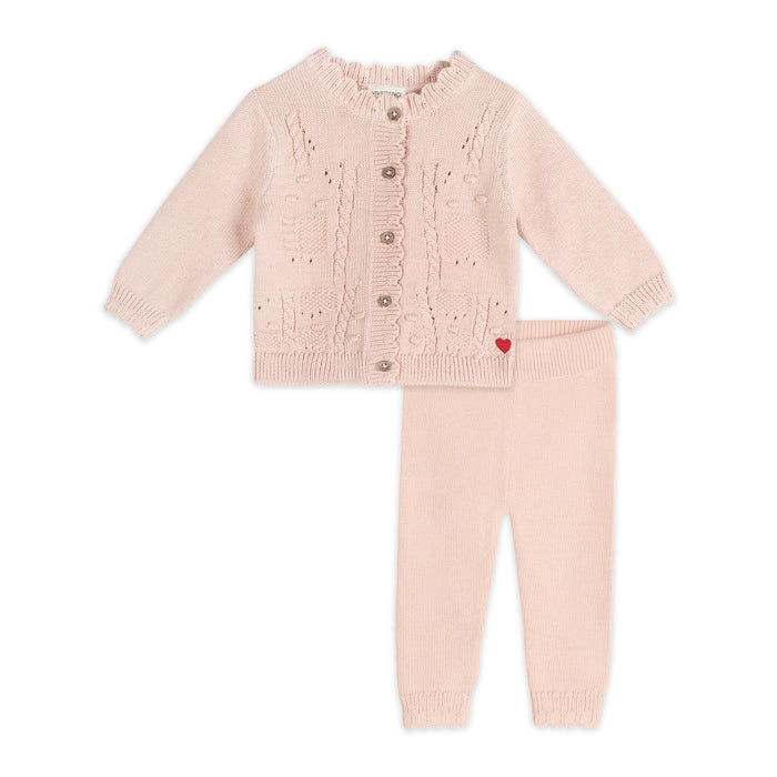 Lil Heart Tex Knit Baby Cardigan & Pant Set