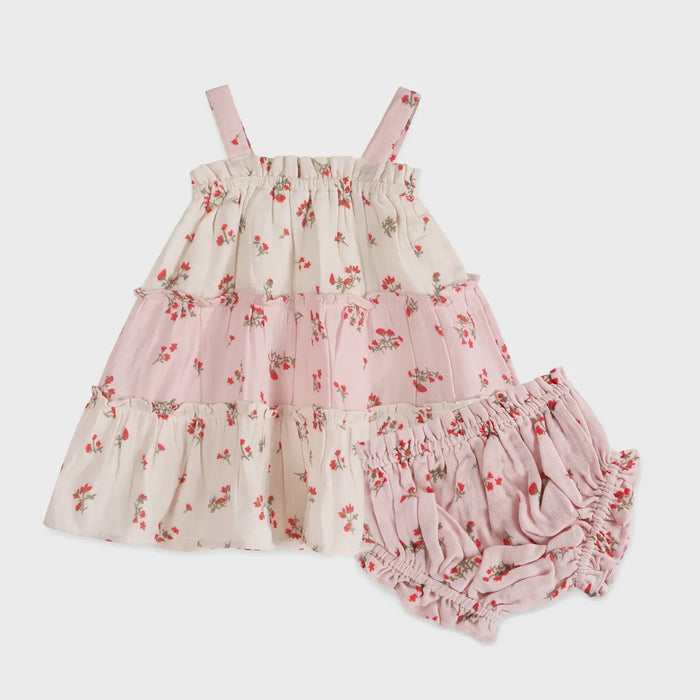 Bijou Tiered Floral Dress And Bloomer