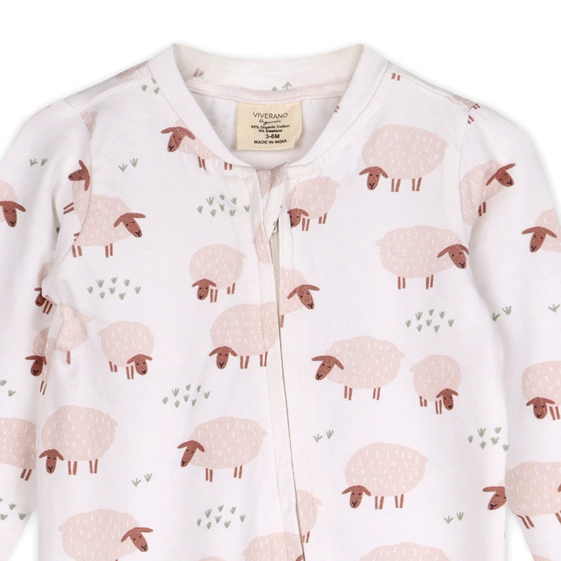 Organic Jersey Zipper Baby Footie