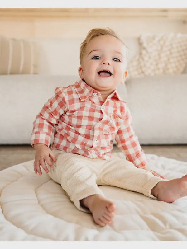 Arden Gingham Baby Shirt & Cord Pant