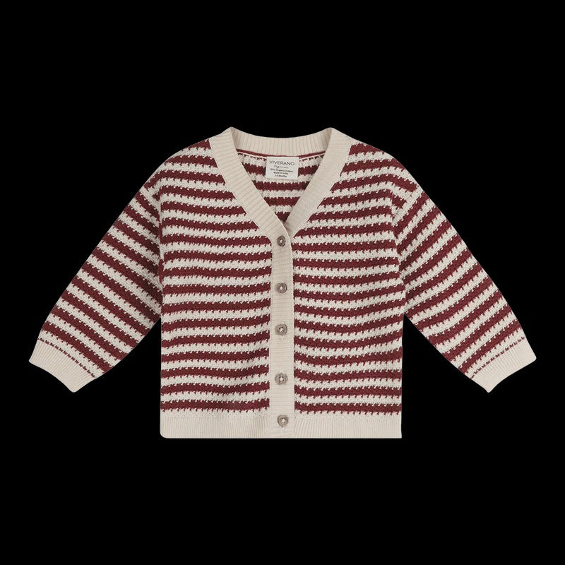V Neck Stripe Cardigan 262112