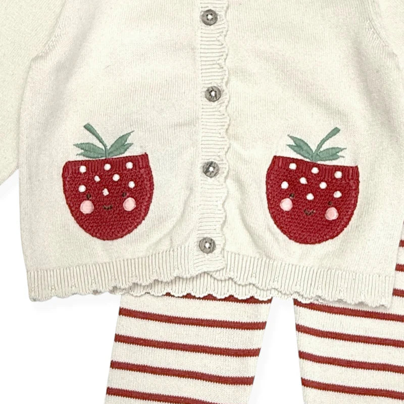 Embroidered Organic Cardigan + Pants Set