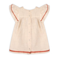 Linen Embroidered Floral Baby Dress & Bloomer