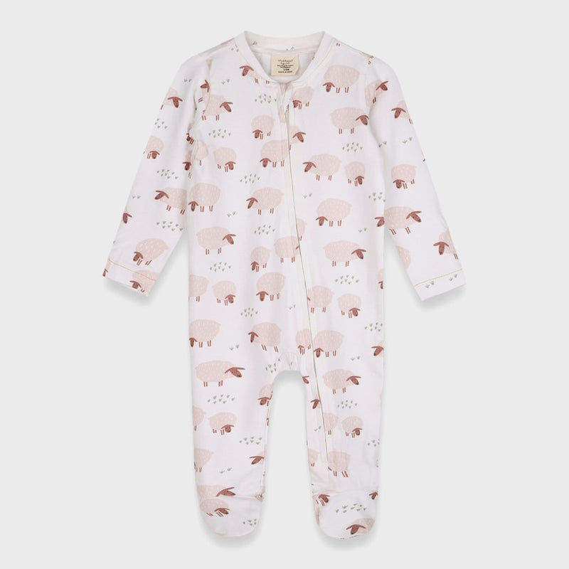 Organic Jersey Zipper Baby Footie
