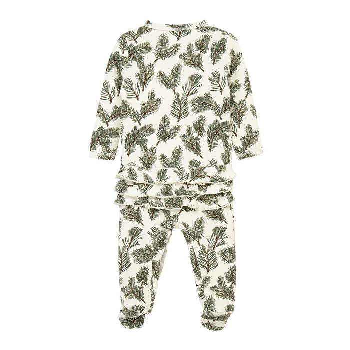 Brushed Ruffle Footed Romper