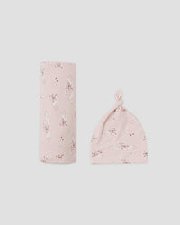 Bamboo Swaddle + Knotted Hat