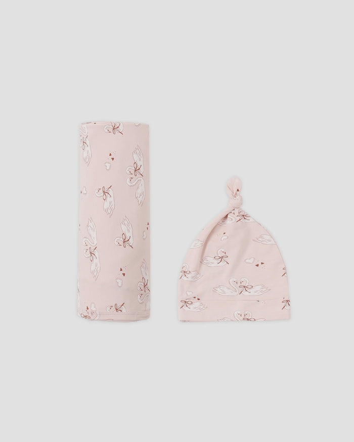 Bamboo Swaddle + Knotted Hat