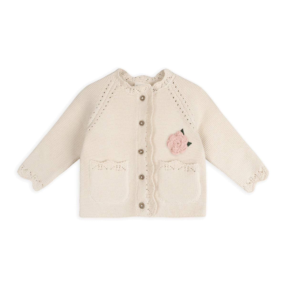 Anna Crochet Flower Knit Cardigan