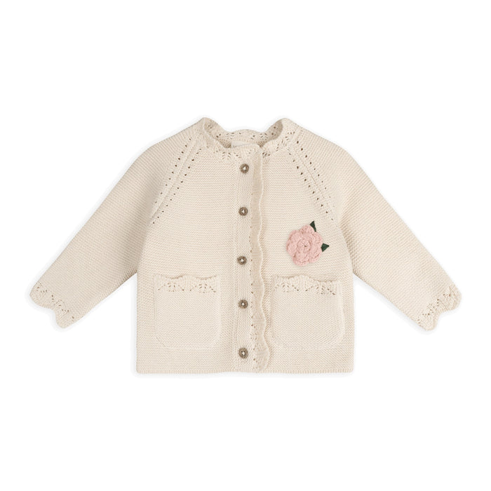 Anna Crochet Flower Knit Cardigan