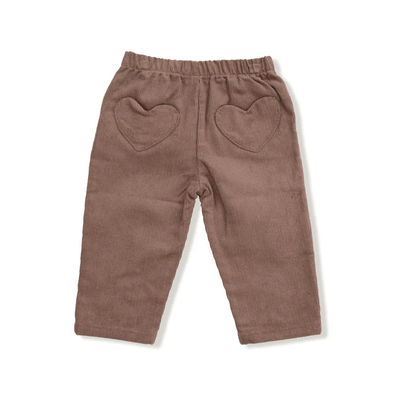 Cord Pant With Heart Pockets