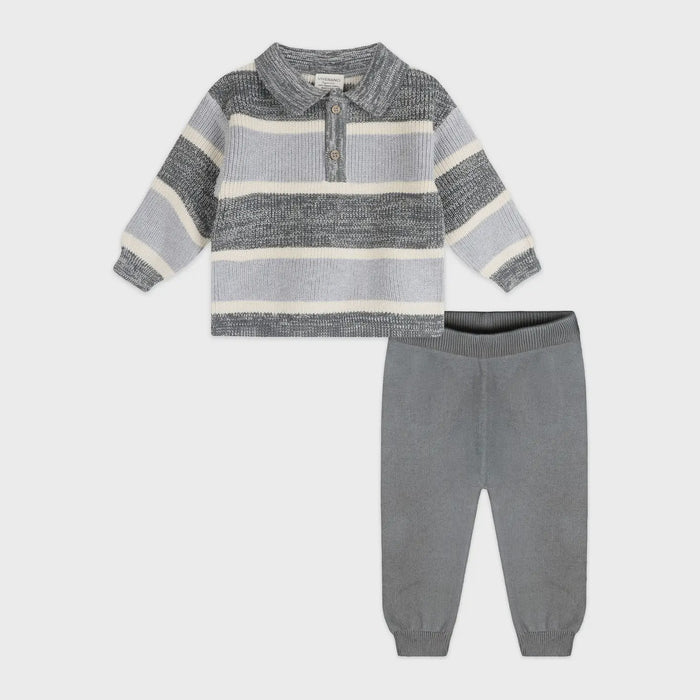 Polo Knit Pullover & Pant Set