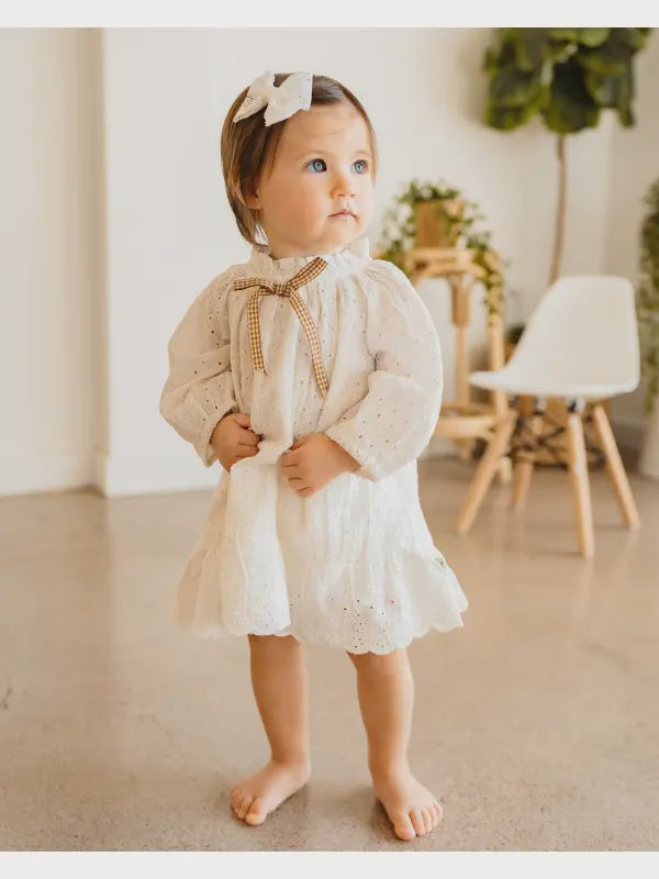 Solene Schiffli Lace Baby Dress & Bloomer