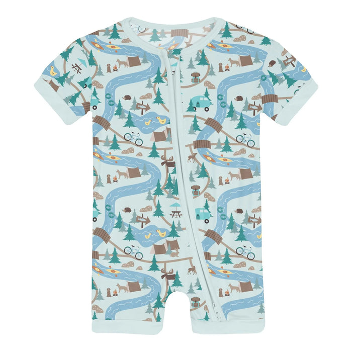 Print Shorty Sleeper with Zipper