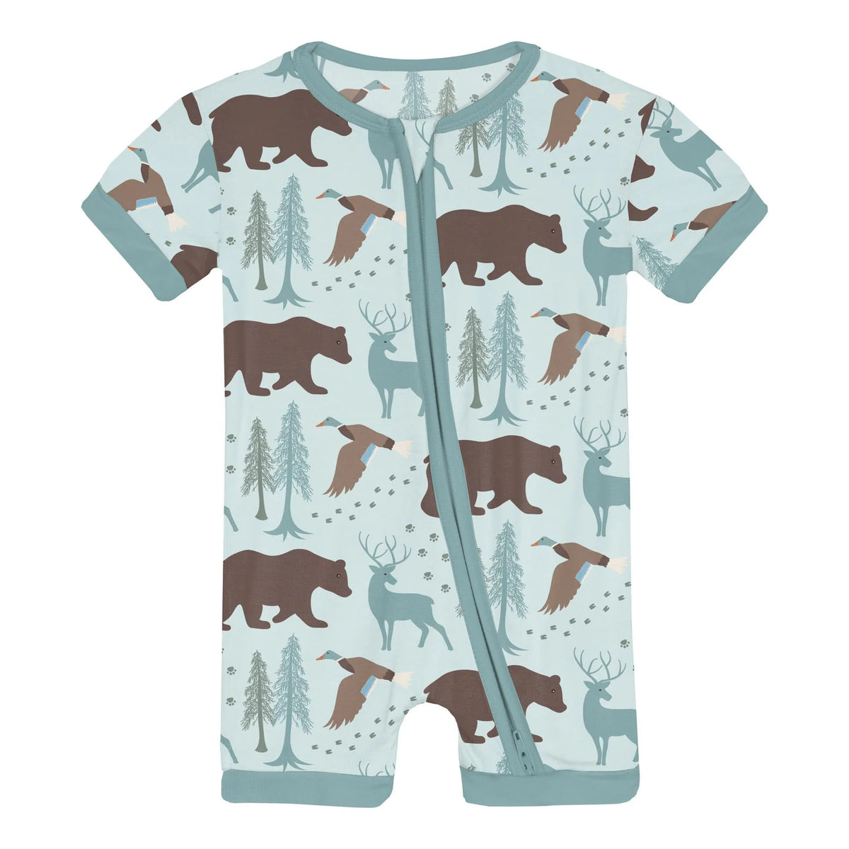 Print Shorty Sleeper with Zipper