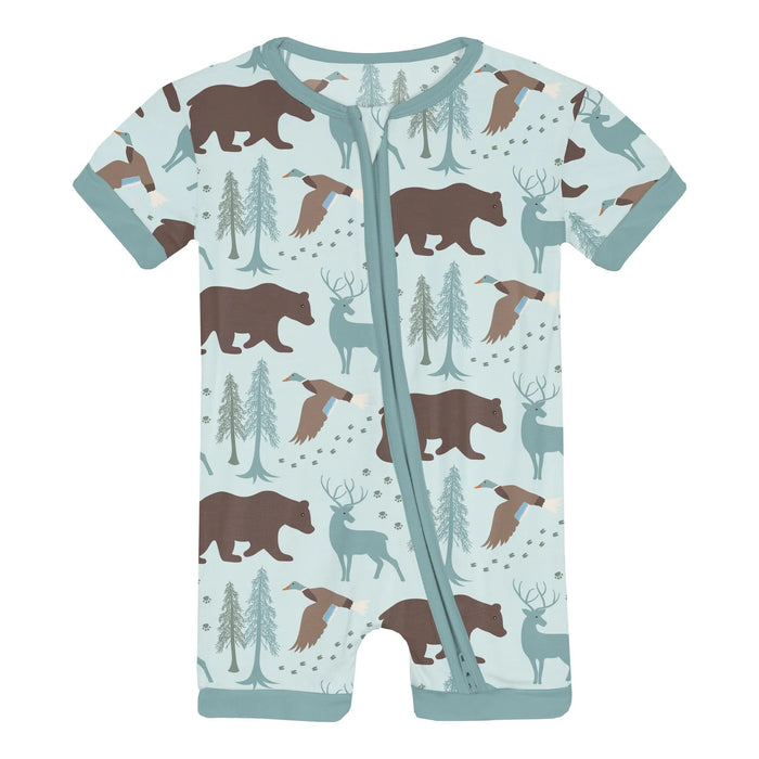 Print Shorty Sleeper with Zipper