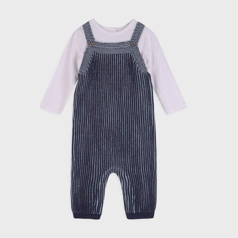 Ribbed Knit Overall Set