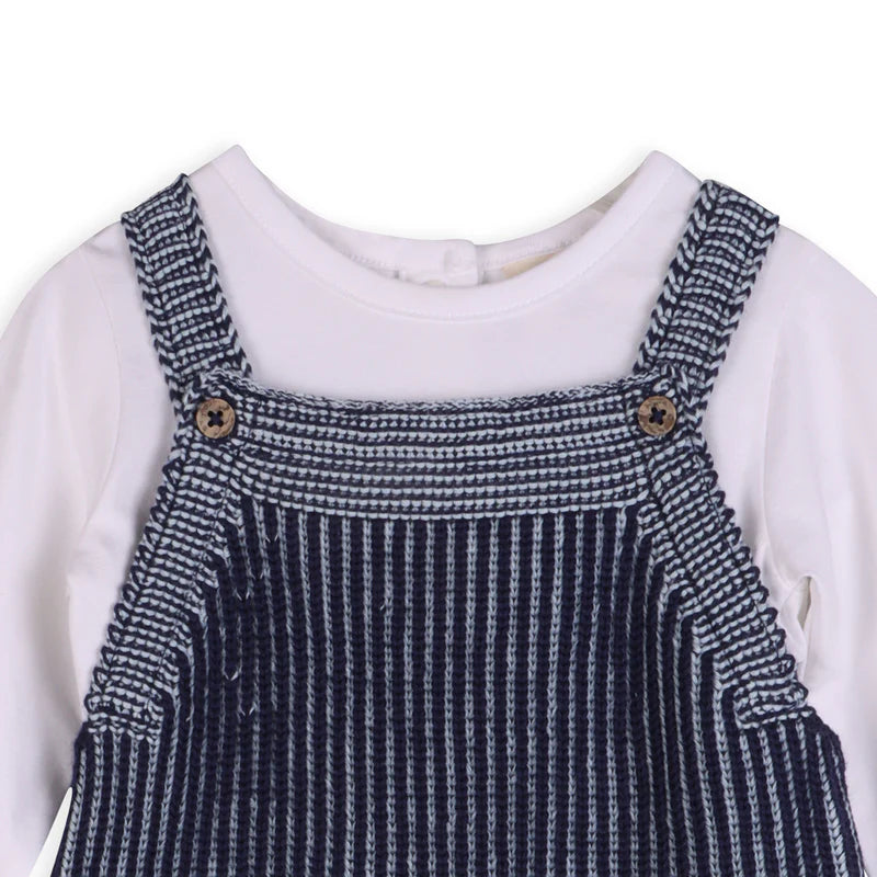 Ribbed Knit Overall Set
