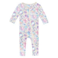 Print Muffin Ruffle Coverall w/ 2-way Zip