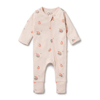 Organic Pointelle Zipsuit with Feet