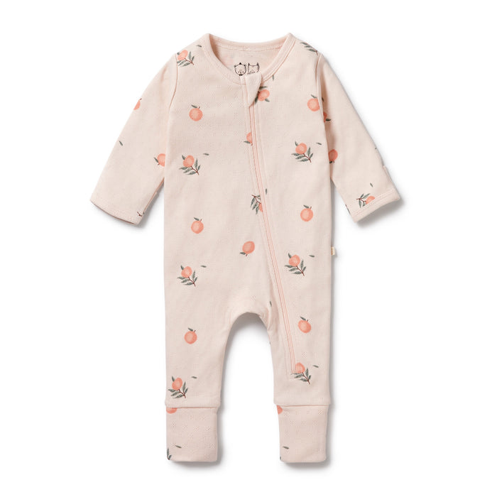 Organic Pointelle Zipsuit with Feet