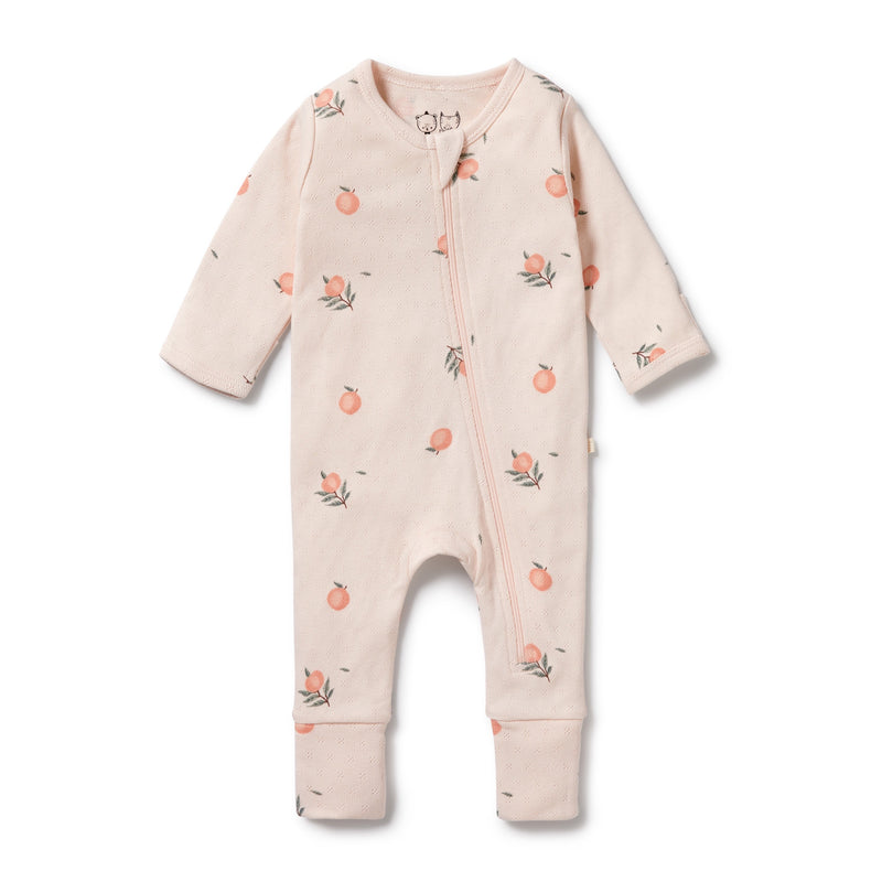 Organic Pointelle Zipsuit with Feet