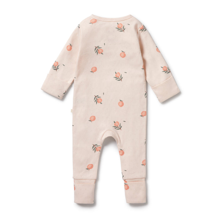 Organic Pointelle Zipsuit with Feet