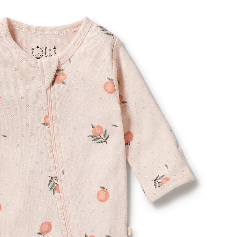 Organic Pointelle Zipsuit with Feet