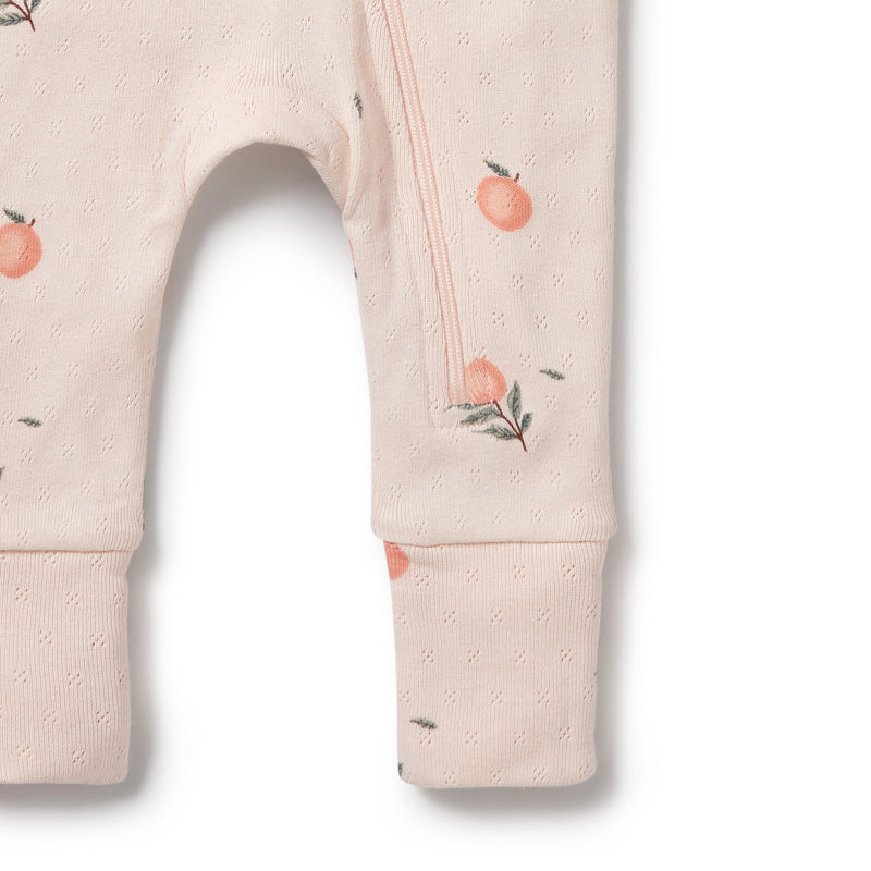 Organic Pointelle Zipsuit with Feet