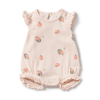 Organic Pointelle Ruffle Growsuit
