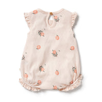 Organic Pointelle Ruffle Growsuit