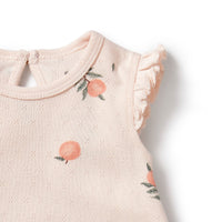 Organic Pointelle Ruffle Growsuit