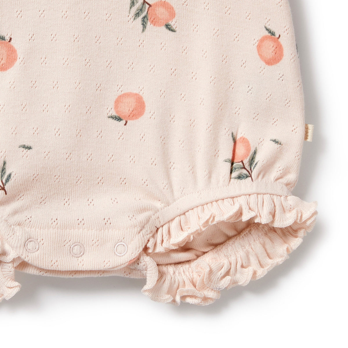 Organic Pointelle Ruffle Growsuit