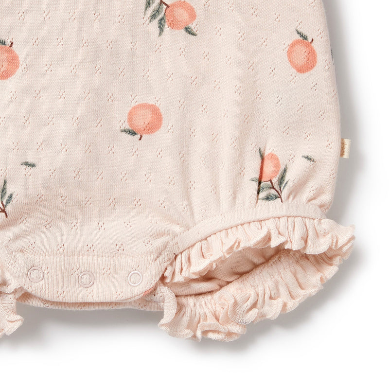 Organic Pointelle Ruffle Growsuit