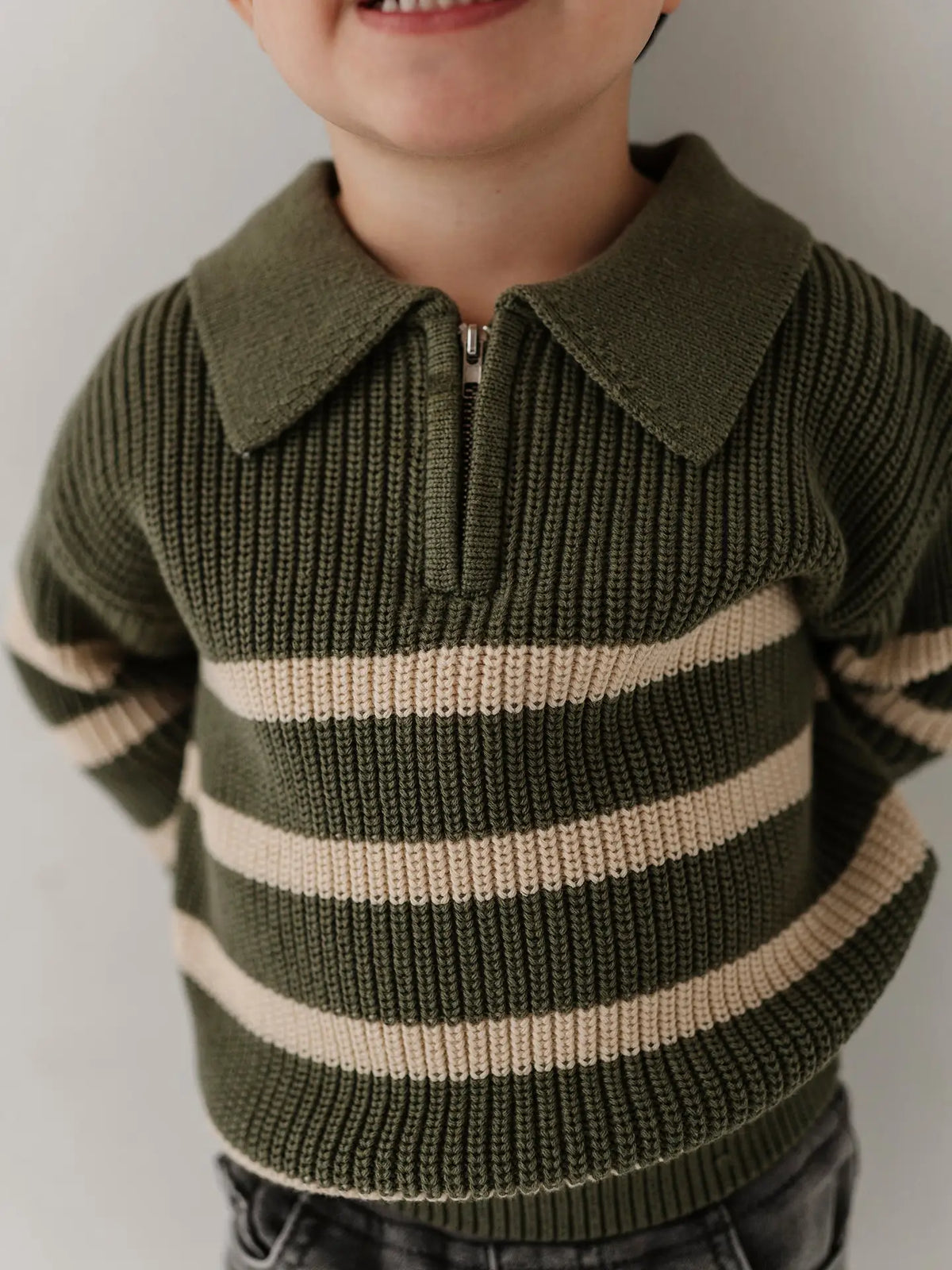 Striped Zip Up Sweater