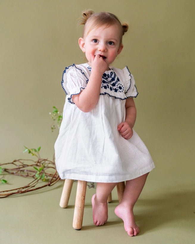 Embroidered Floral Dress & Bloomer