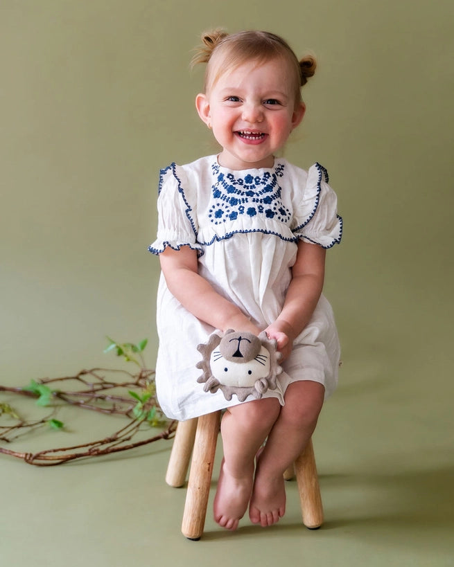 Embroidered Floral Dress & Bloomer