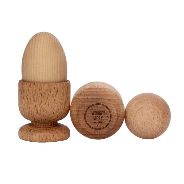 Montessori set: egg, ball and cup