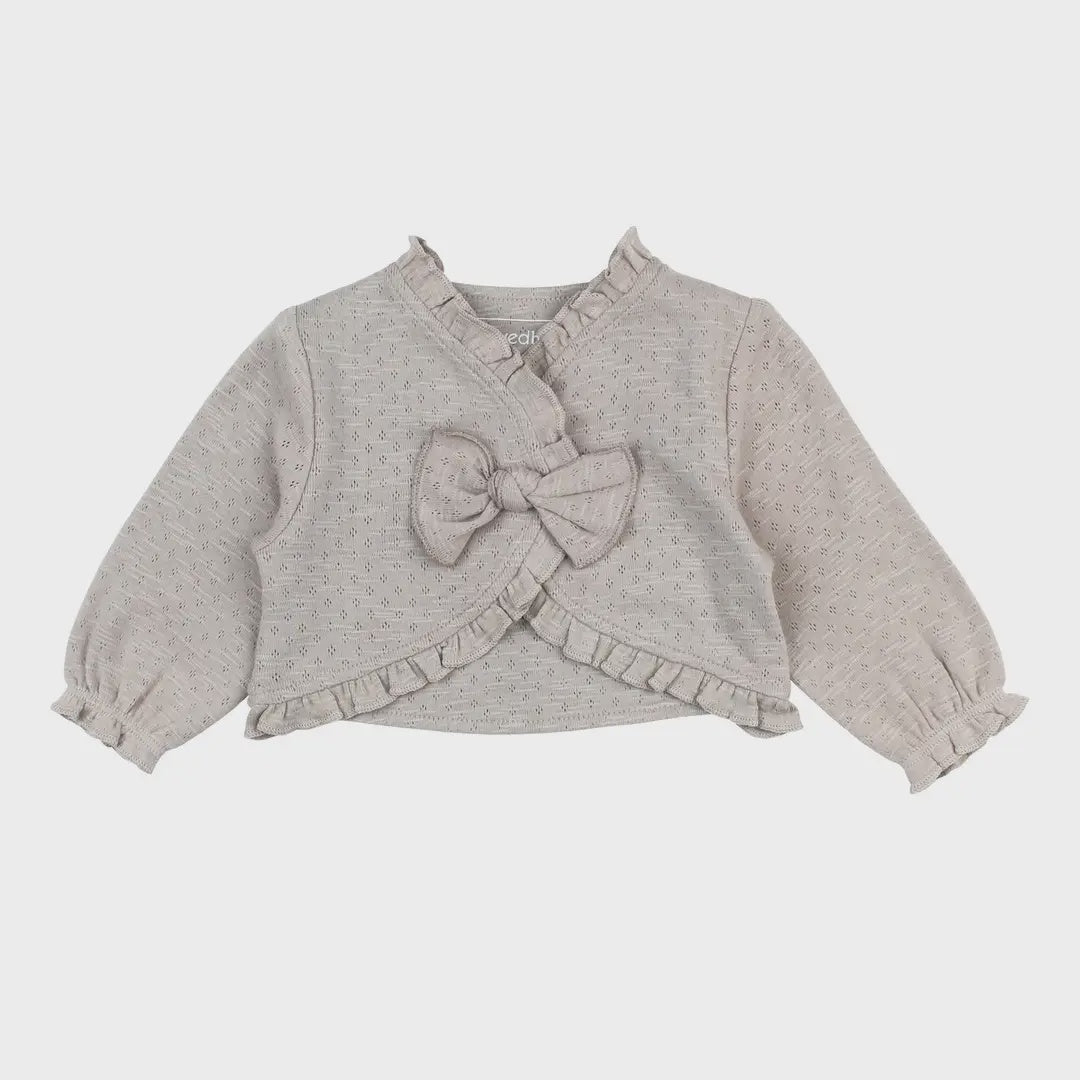 Organic Pointelle Ruffle Sweater