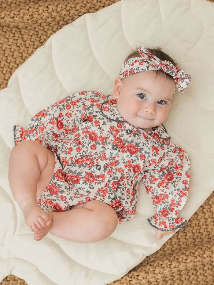 Rosabelle Baby Romper & Headband Linen Blend