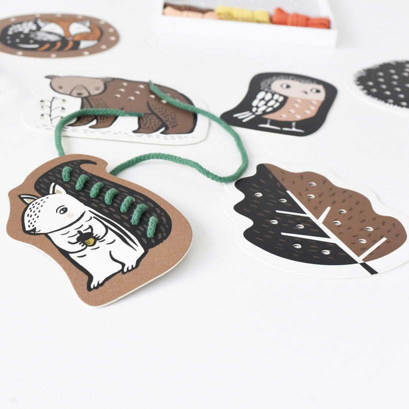Woodland Lacing Cards