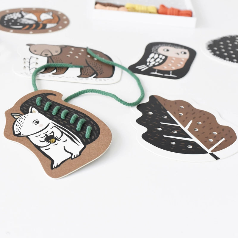 Woodland Lacing Cards