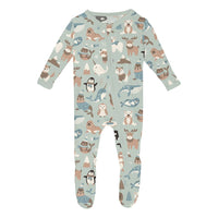 Print Footie 2 way Zipper