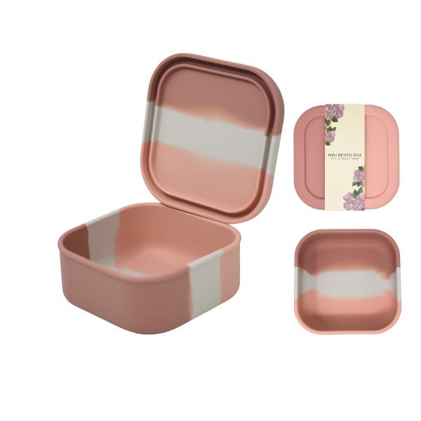 Pink Tie Dye Silicone Mini Bento Box